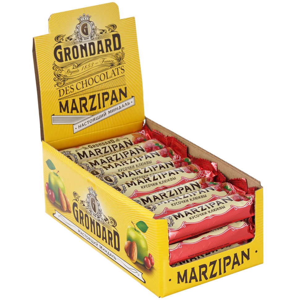  TM Grondard     (8415) Батончики глазированные Марципановые Клюква, (24шт по 50г)    в Томске