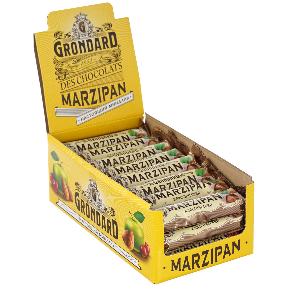  TM Grondard     (9389) Батончики глазированные Марципановые Классика, (24шт по 50г)      в Томске
