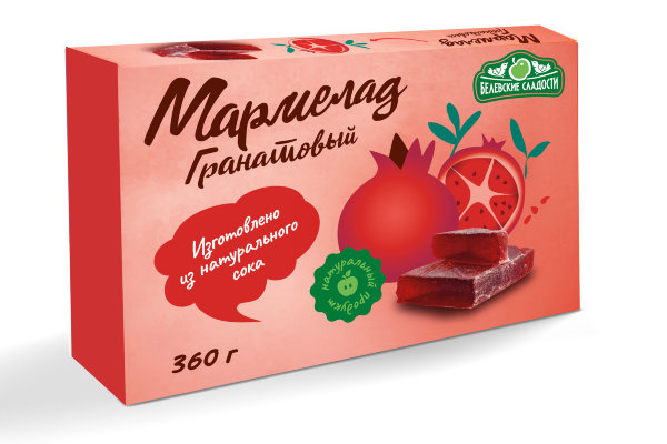 №2 Мармелад  "Гранатовый" белевский 360г  в Томске