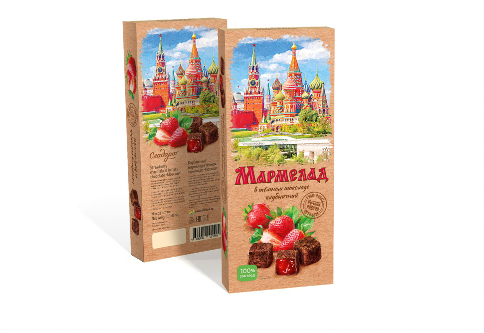  Сладарт Мармелад Клубничный в темном шоколаде, 150г  в Томске