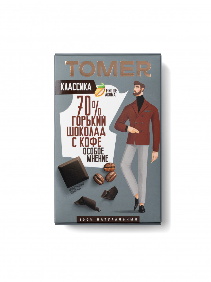  Фабрика Томер  Горький шоколад с КОФЕ, 90г в Томске