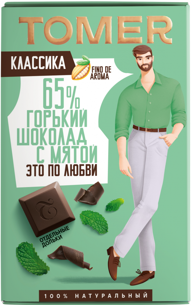  Фабрика Томер  Горький шоколад с МЯТОЙ, 90г в Томске