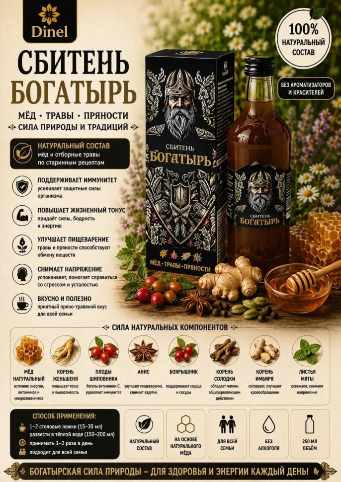  Сбитень Богатырь, 250мл  в Томске