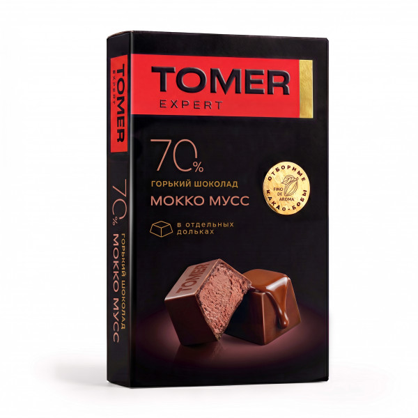 №2 Фабрика Томер  Горький шоколад с начинкой МОККО МУСС, 110г в Томске